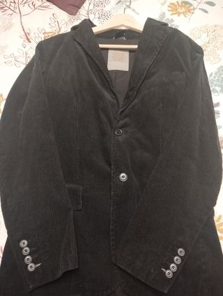 Blazer de pana negro hombre