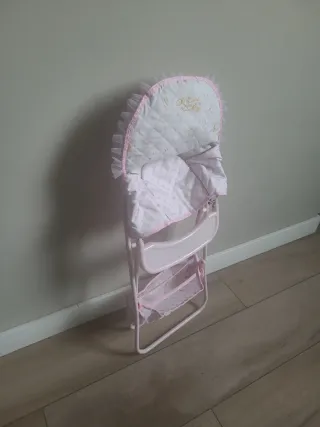 Trona para muñecas rosa con estampado
