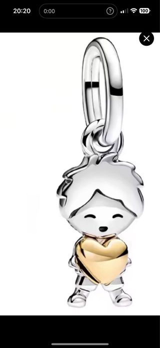 Charm Niño Bicolor Corazón Oro y Plata