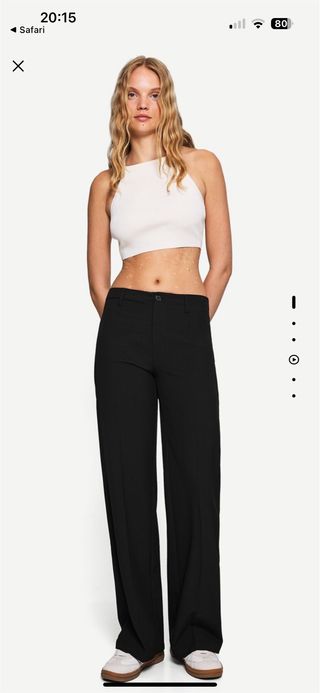 Pantalón Bershka Wide Leg Negro