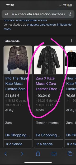 Chaqueta Zara Kate Moss Edición Limitada