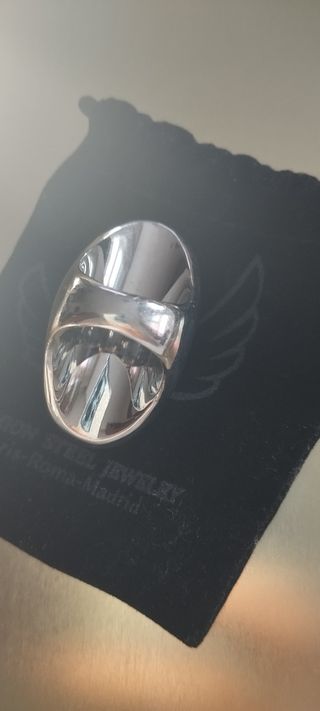 Anillo G plata y negro