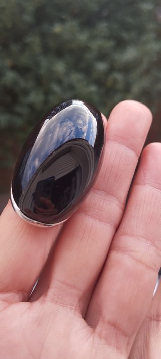 Anillo G plata y negro