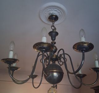Lámpara Candelabro Techo Salón Metal Dorado