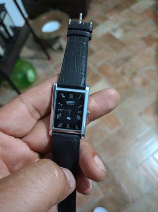 Orologio Seiko Rettangolare Nero Argento