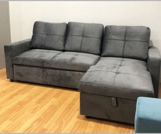 Sofá Cama Chaise Longue Gris