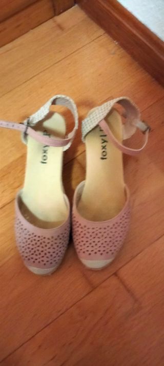 Alpargatas Rosa claro mujer Talla 38 Rosas