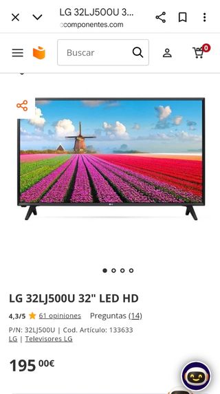 Televisión LG Negra 32" 