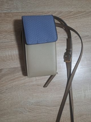 Mini bandolera Parfois beige y azul