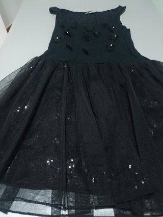 Vestido Pinkie Negro con Tutú y Lentejuelas