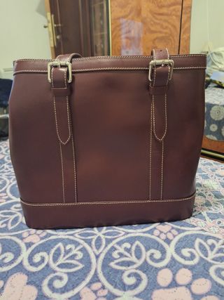 Bolso de piel granate 