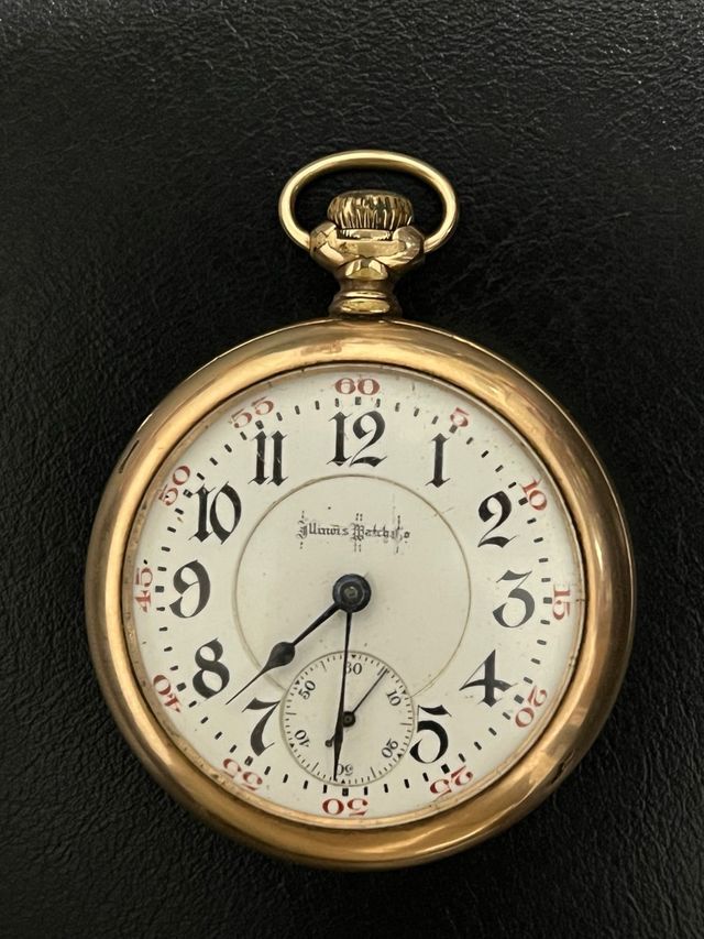 Reloj de bolsillo antiguo Illinois