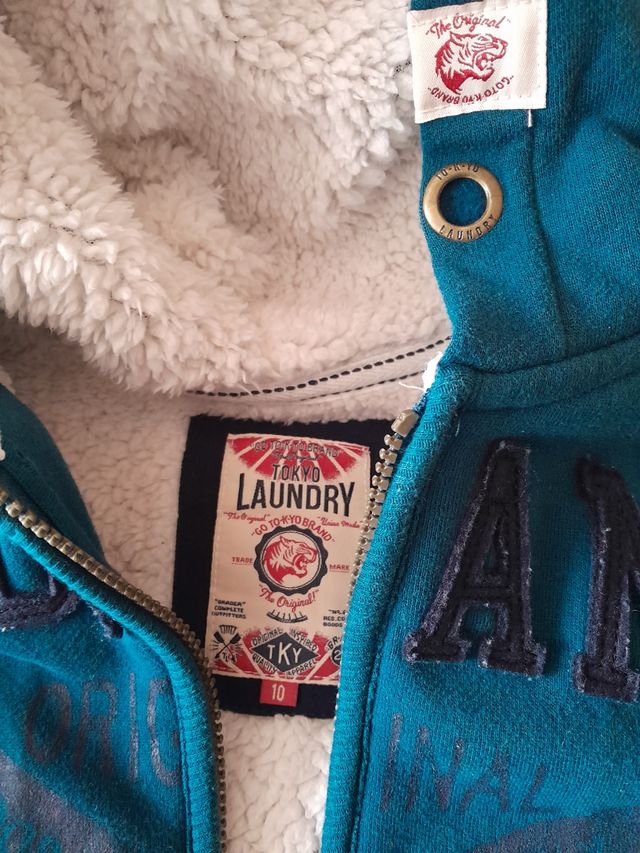 Promocion!!Cazadora azul con capucha y forro polar