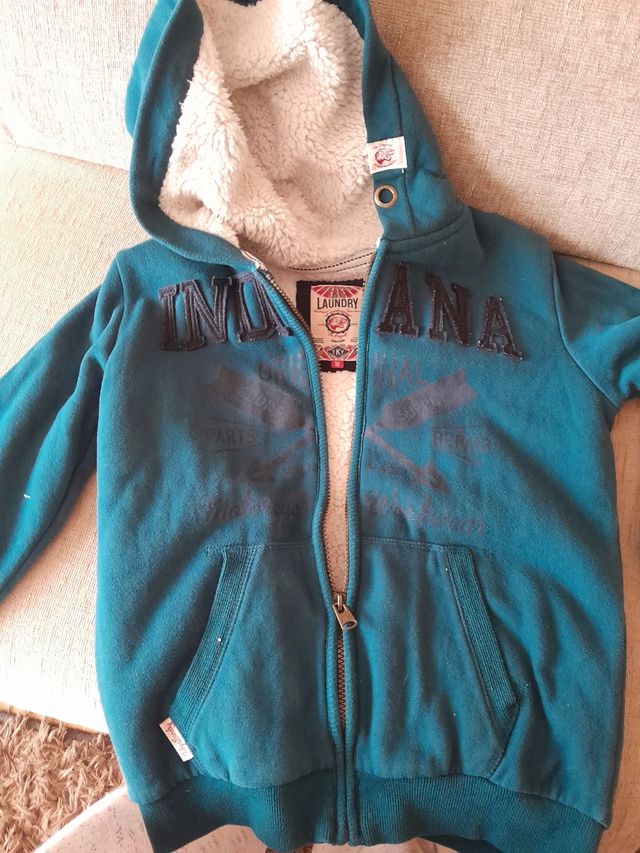 Promocion!!Cazadora azul con capucha y forro polar