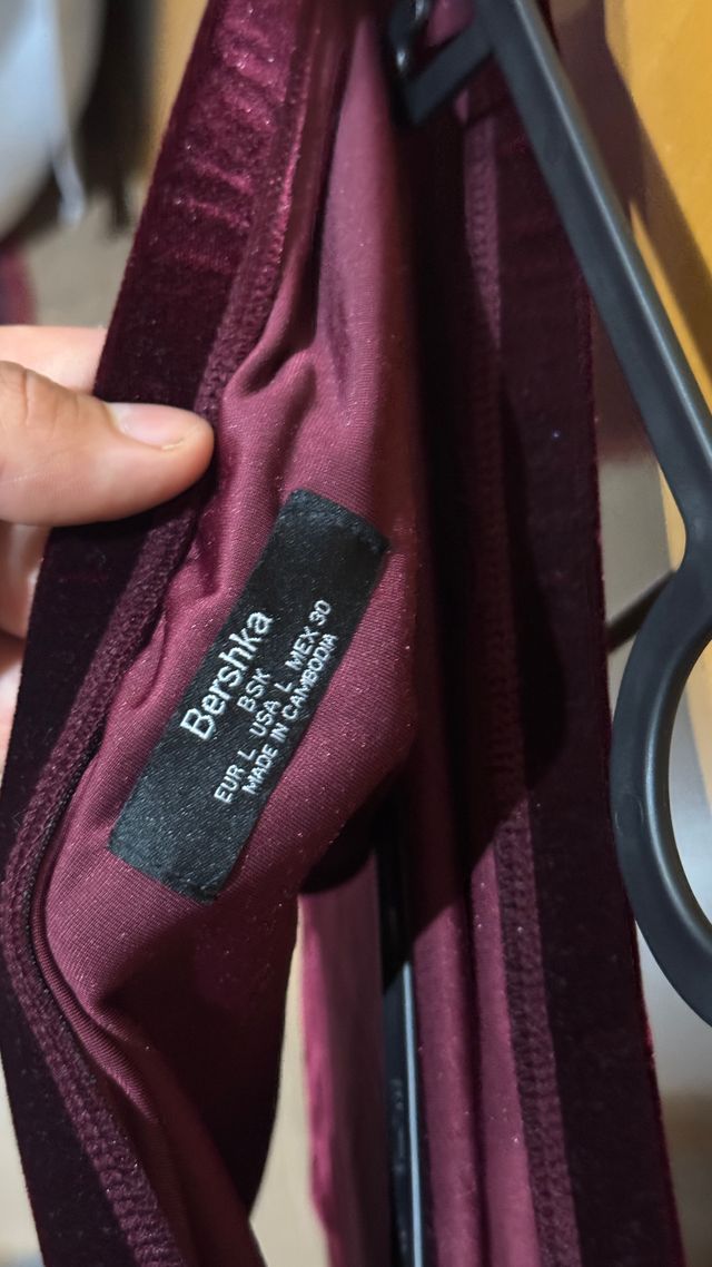 Crop Top Burdeos Bershka L