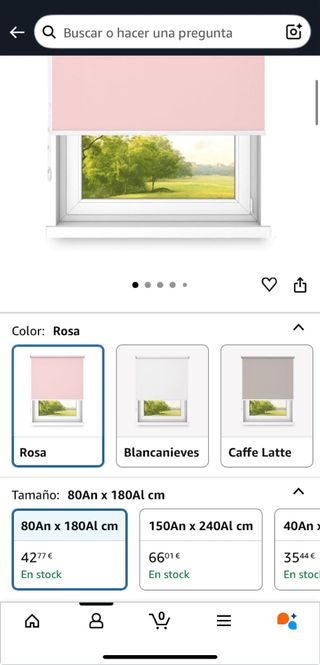 Estor enrollable rosa 80x180 NUEVO