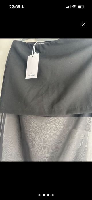 Falda larga negra transparente