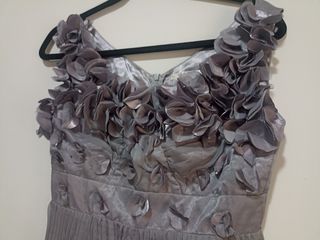 Vestido fiesta K2 gris con chaqueta