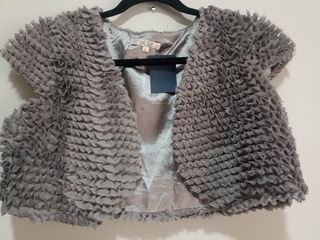 Vestido fiesta K2 gris con chaqueta