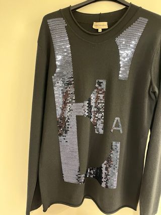 Jersey Emporio Armani Lana Negro Lentejuelas 