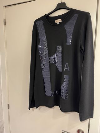 Jersey Emporio Armani Lana Negro Lentejuelas 