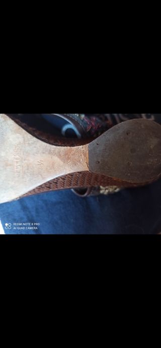 Sandalias Lottusse Piel T37 Bordadas Marrones