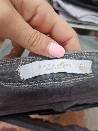 Tejano premamá Zara Talla L Gris