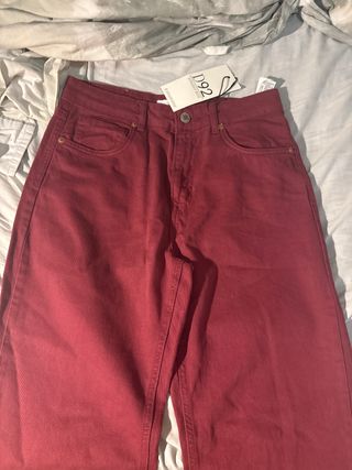 Pantalón vaquero ancho D92 rojo