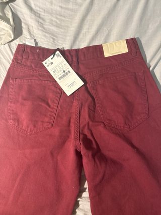 Pantalón vaquero ancho D92 rojo