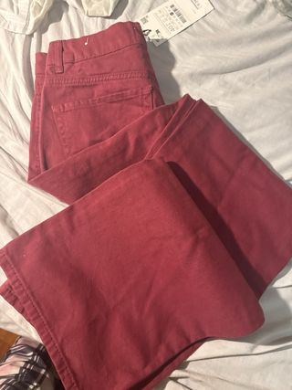 Pantalón vaquero ancho D92 rojo