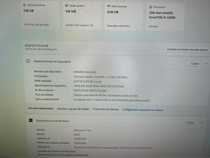 HP ProDesk 400 G9 SFF Ordenador Negro afbeelding 8