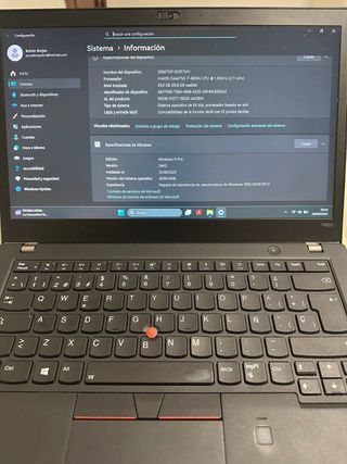 Lenovo T480s i7 24GB RAM 1TB SSD Táctil