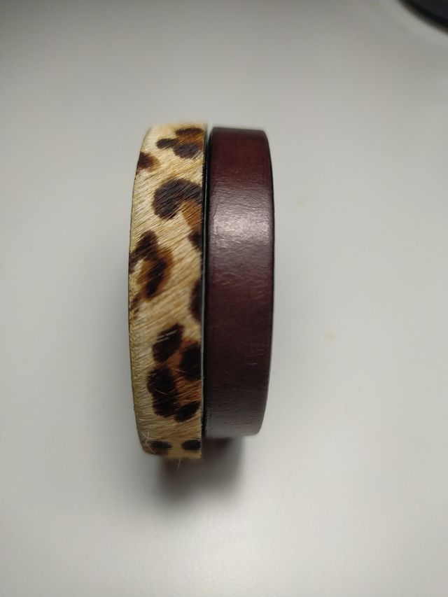 Pulsera Cuero Animal Print Acero.Had made