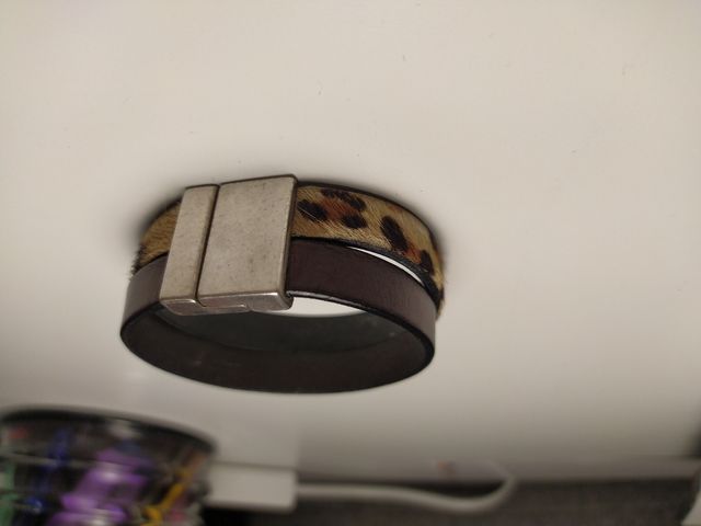 Pulsera Cuero Animal Print Acero.Had made