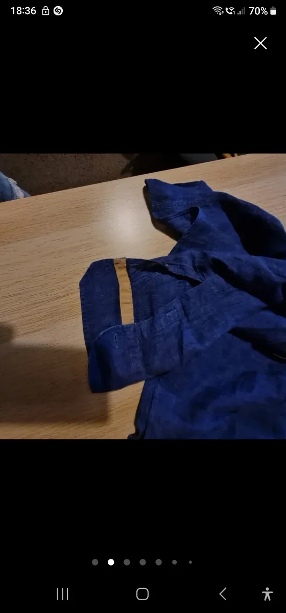 Camisa Lino Robert Friedman Azul. Caballero. T.L