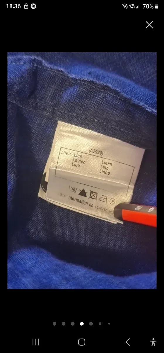 Camisa Lino Robert Friedman Azul. Caballero. T.L