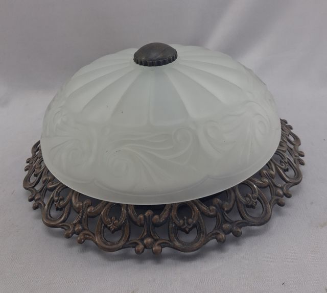 Plafón techo vintage metal y vidrio