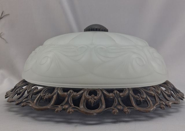 Plafón techo vintage metal y vidrio