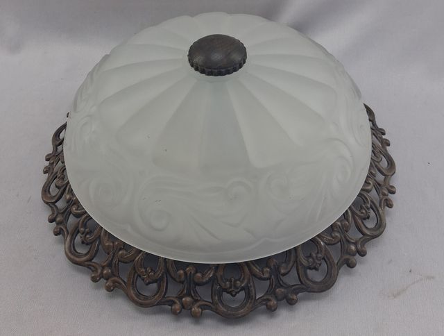 Plafón techo vintage metal y vidrio