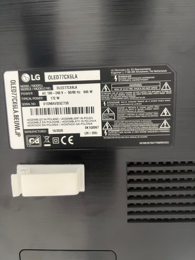 Televisor LG 77 Roto PIEZAS