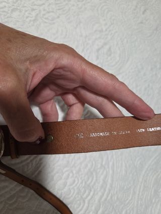 Pulsera CXC Cuero Marrón y Plata