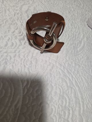 Pulsera CXC Cuero Marrón y Plata