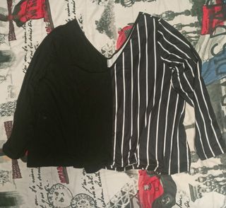 Camiseta bicolor manga larga