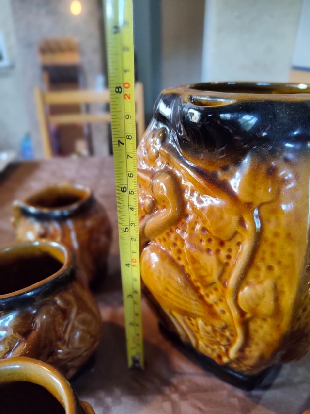 Juego Jarra y 6 Tazas Barro esmaltado