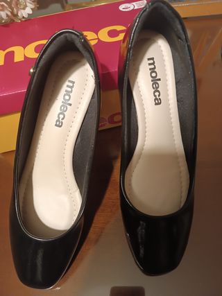 Zapatos Moleca Negros Talla 38 Sin Estrenar
