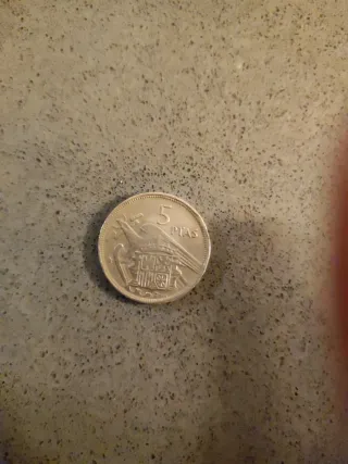 Moneda antigua 5 pesetas 1957 Francisco Franco