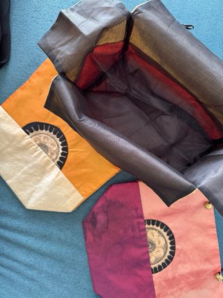 Set 3 borse portaoggetti in seta