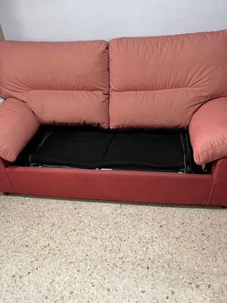 Sofá cama 2 plazas rosa/rojo