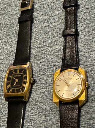2 Relojes Edox Oro Negro