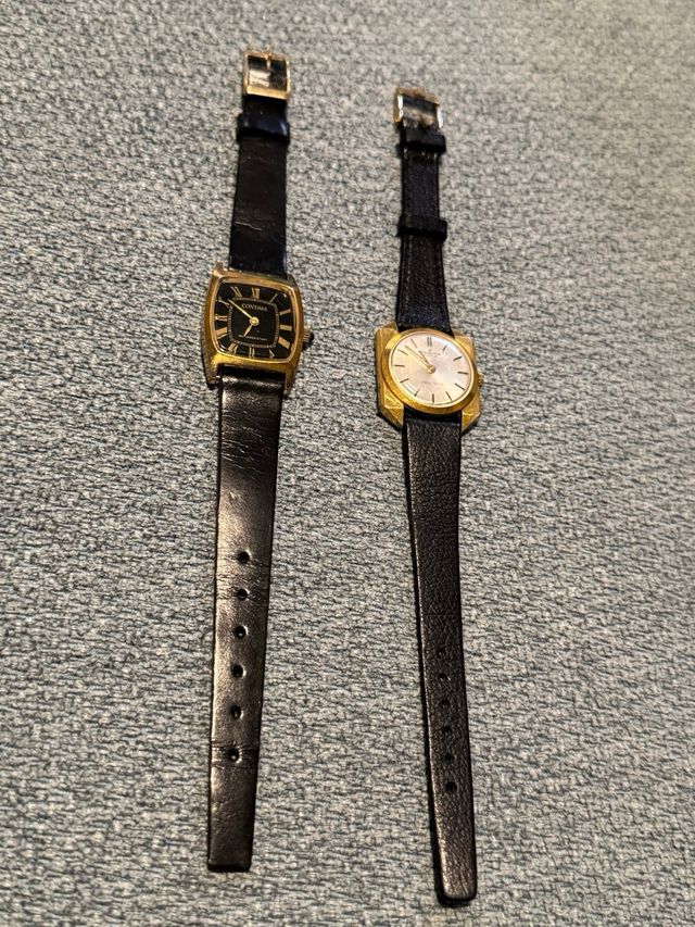 2 Relojes Edox Oro Negro